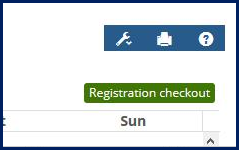 Student planning calendar showing the Registration checkout button available because the registration period has opened